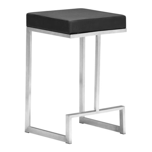 Zuo Hospitality Jamal Upholstered 24.4'' Counter Stool with Metal Frame